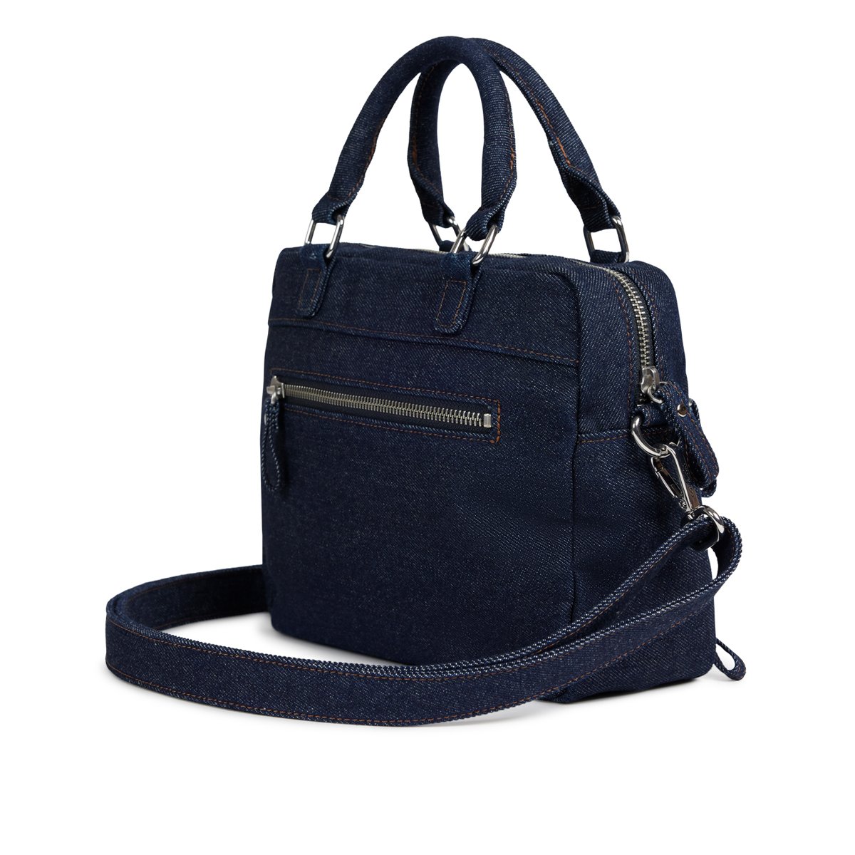 Sac à main en cuir grainé MINI MACY denim brut, NAT & NIN