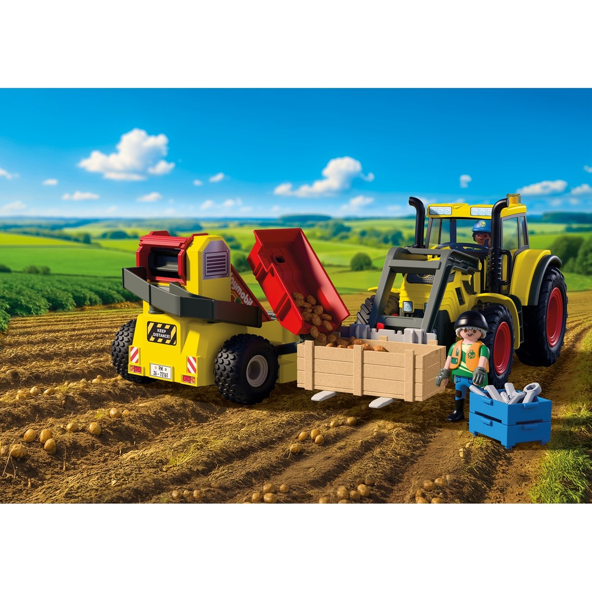 Tracteur avec récolteur de pommes de terre multicolore, PLAYMOBIL