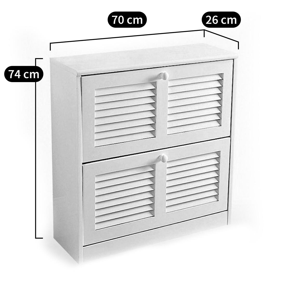 Meuble à chaussures Mayor, 2 abattants bois clair brut, SO'HOME