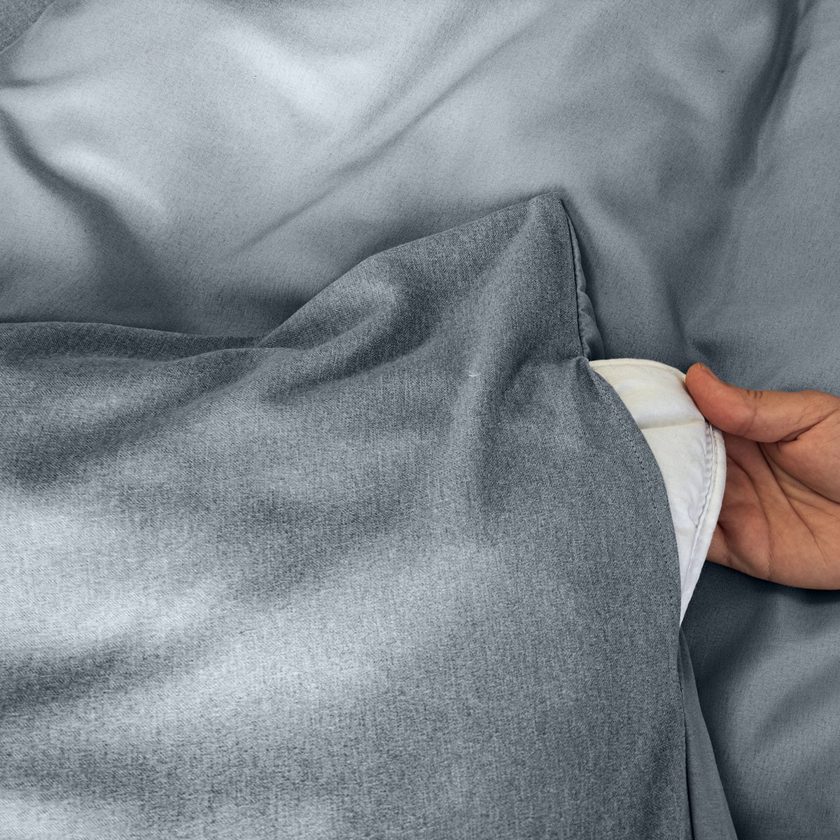 Parure de lit flanelle douce et confort gris foncé, HOME MAISON