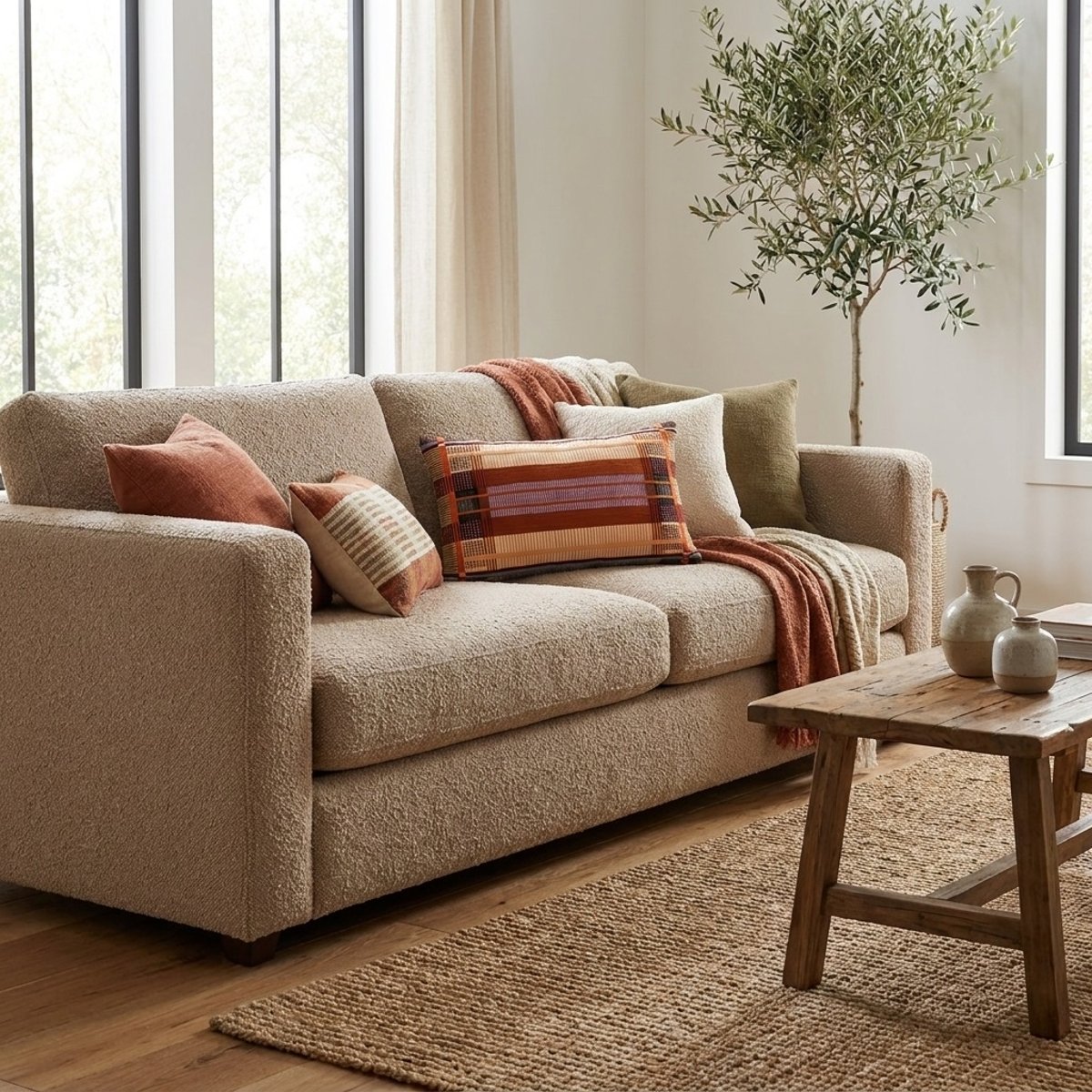 Coussin brodé Échappée Estivale multico, EDEN