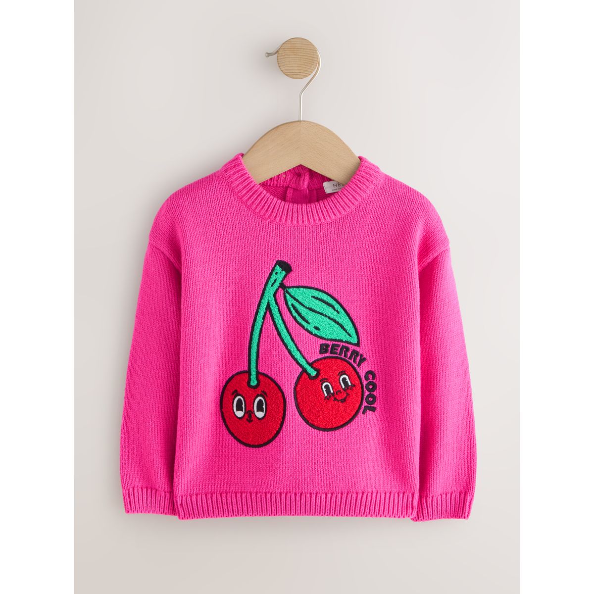 Pull en maille avec cerise brodée rose, NEXT
