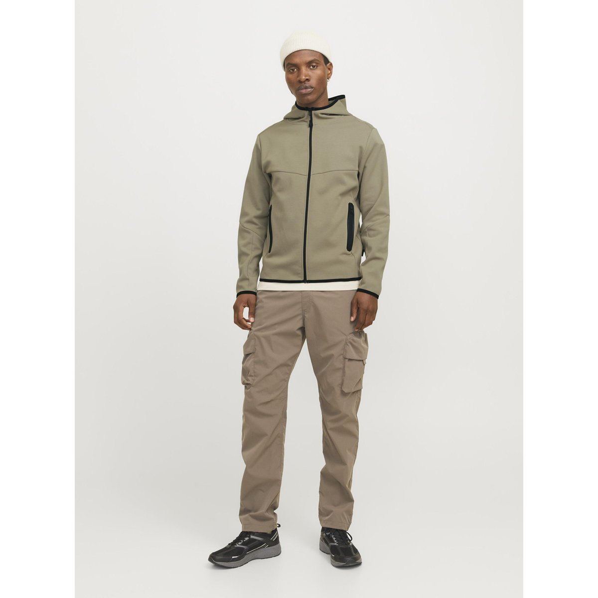 Sweat À Capuche Zippé silver sage, JACK & JONES