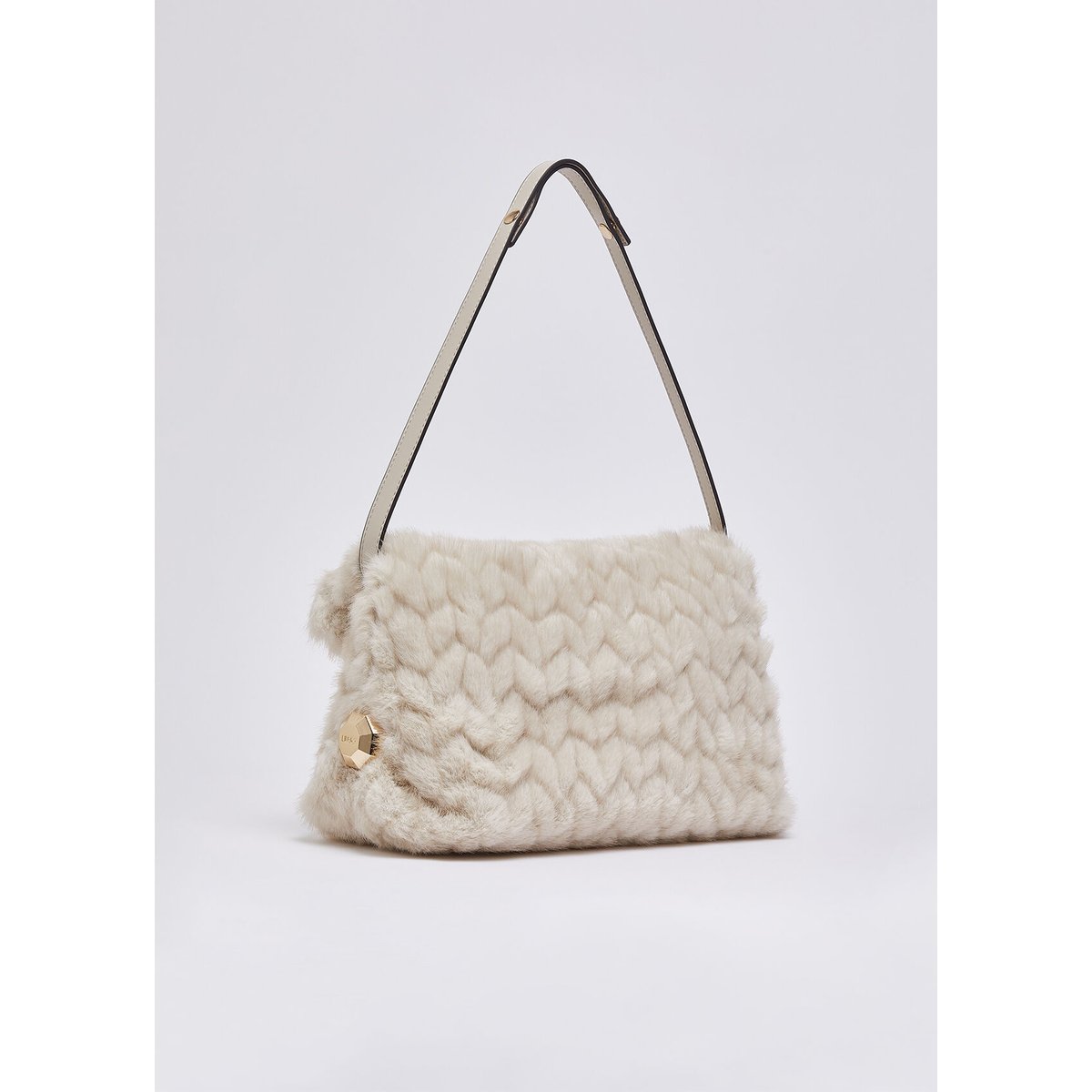 Sac Riccy en imitation fourrure crème, LIU JO