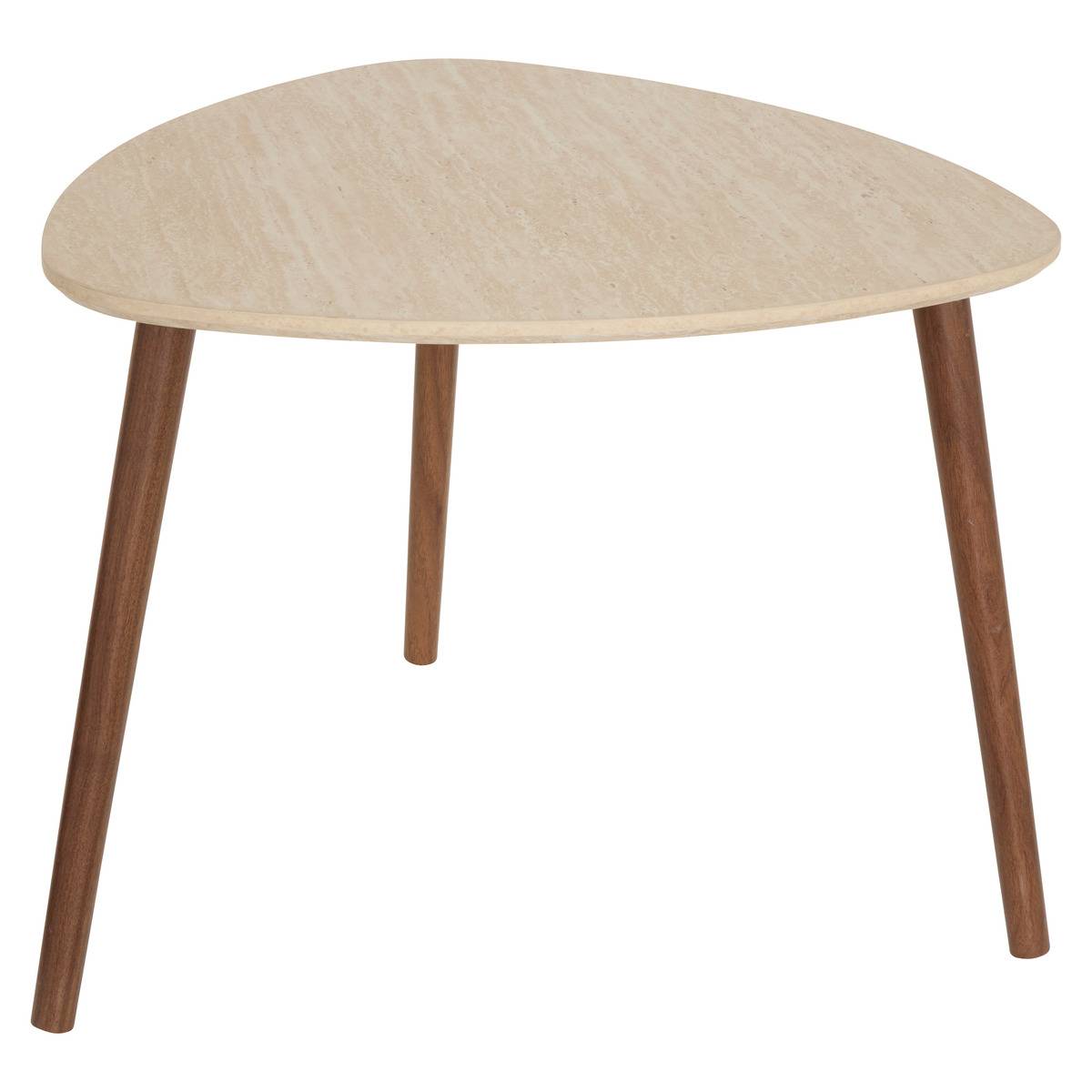 Lot de 3 tables gigognes plateau triangulaire MILEO sable, ATMOSPHERA