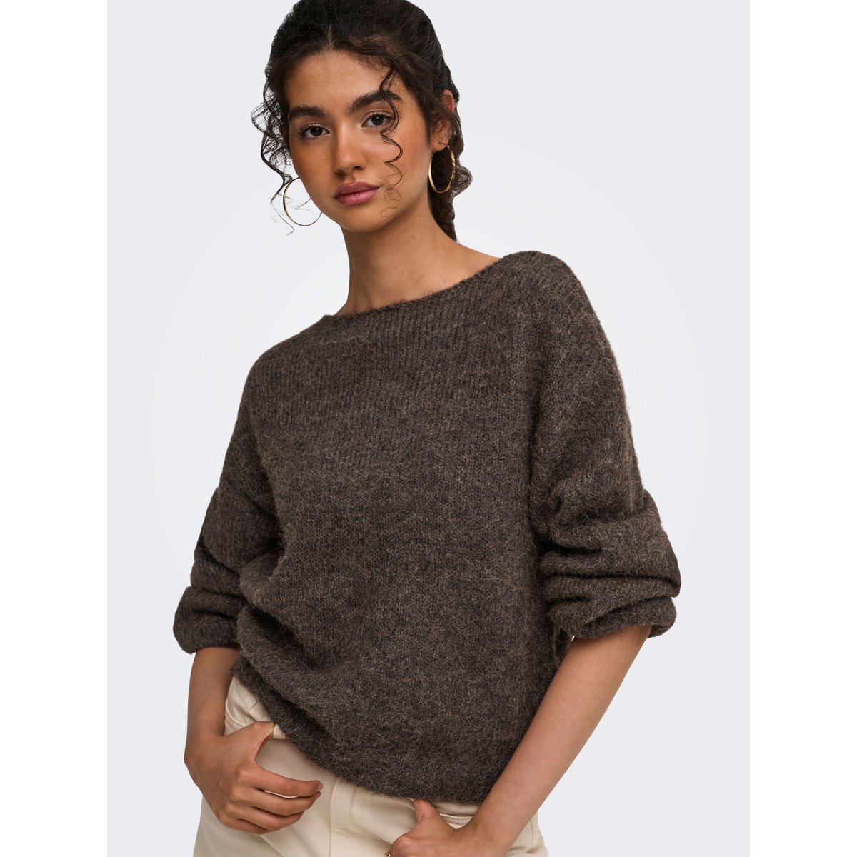 Pull En Maille mocha meringue, ONLY