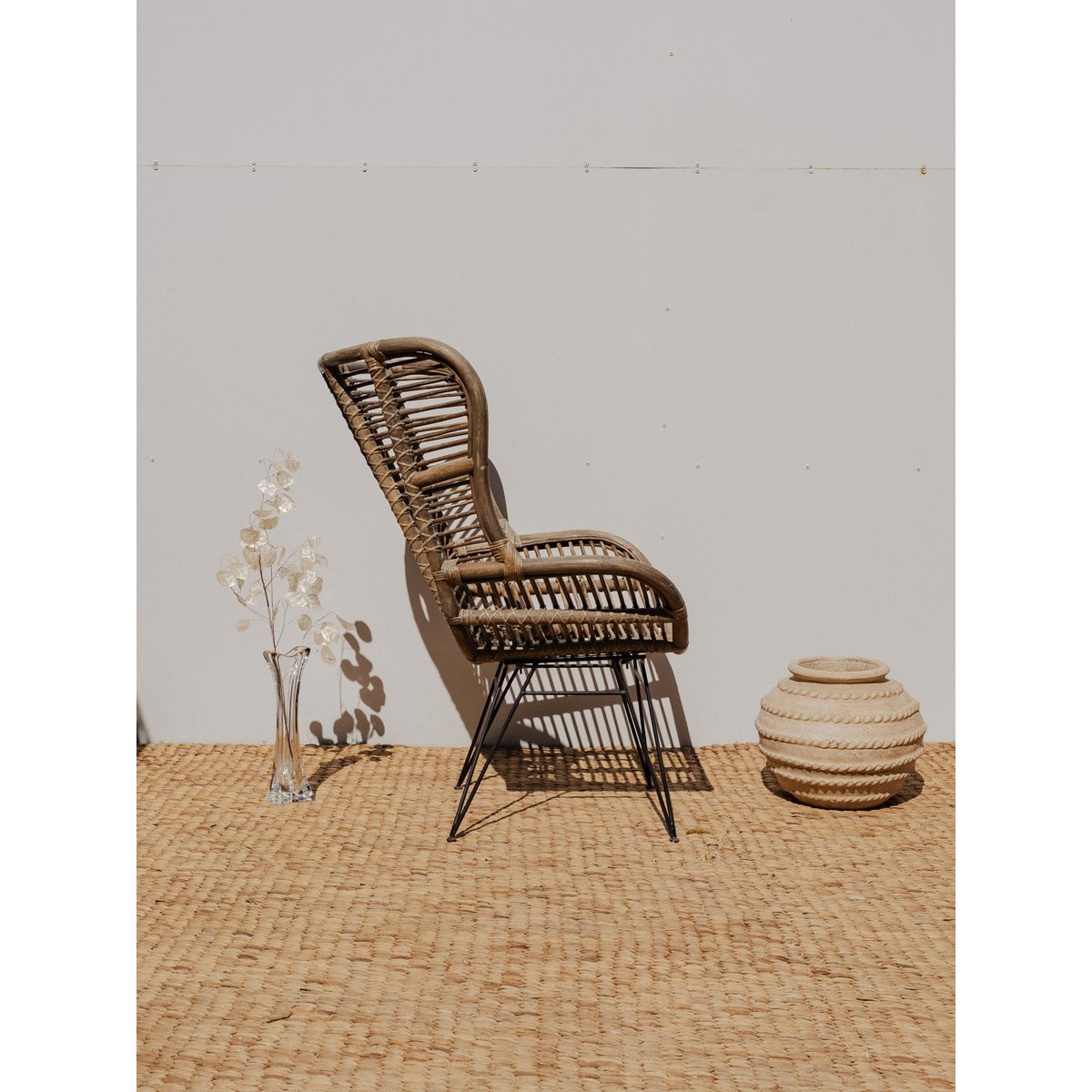 Fauteuil en osier Ernest N°871 - Bon état gris, DEBONGOUT