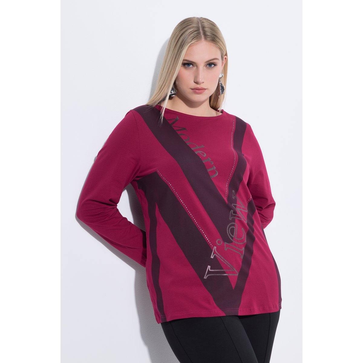 T-shirt à col bateau bordeaux, ULLA POPKEN