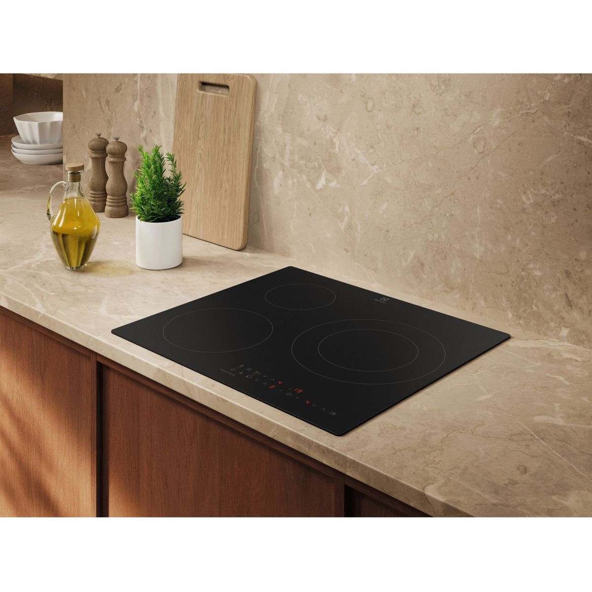 Plaque induction EIT60336CT SaphirMatt SE- Verre Anti-rayures 3 foyers couleur unique, ELECTROLUX