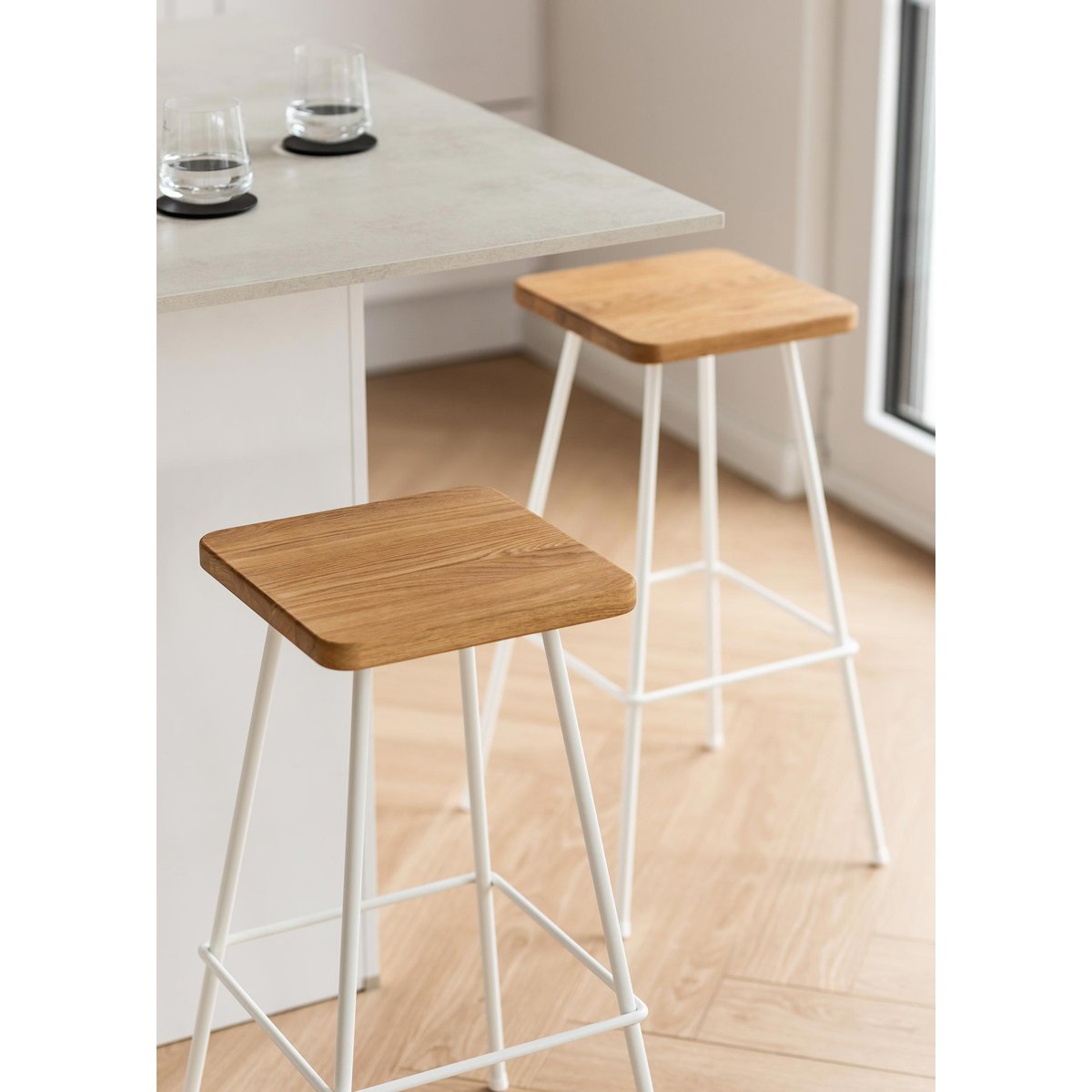 Tabouret de bar BARNI blanc, METALLBUDE