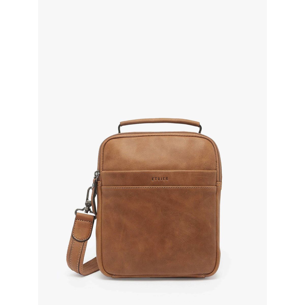 Sac bandoulière Spider cuir chataigne, ETRIER