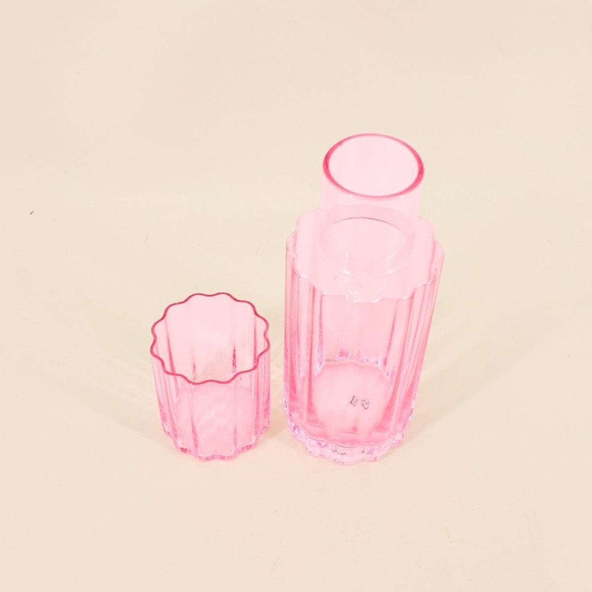 Carafe en verre avec verre assorti rose, HASHTAG DECO