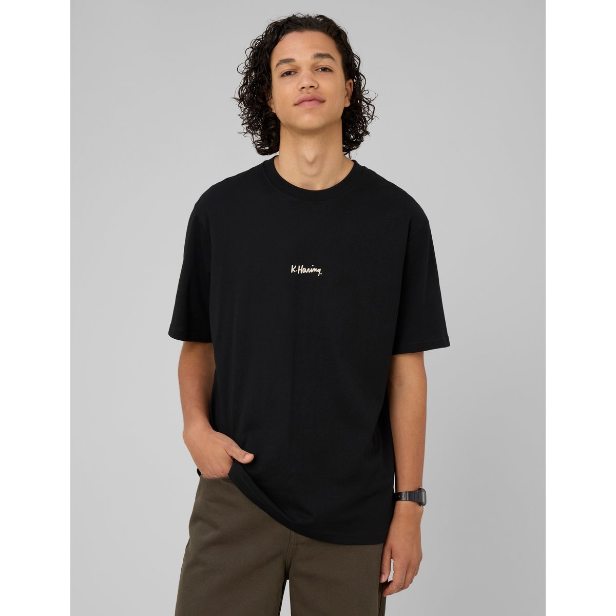 T-shirt licence keith haring noir, BZB