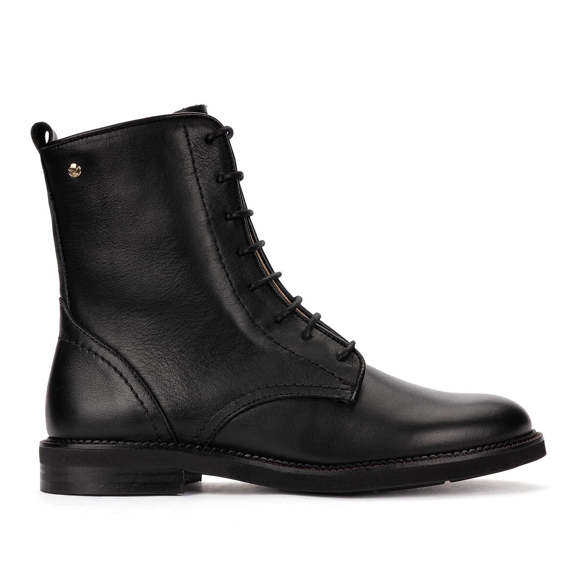 Flache Lederstiefeletten mit Schnürung, DEVA schwarz, PIKOLINOS