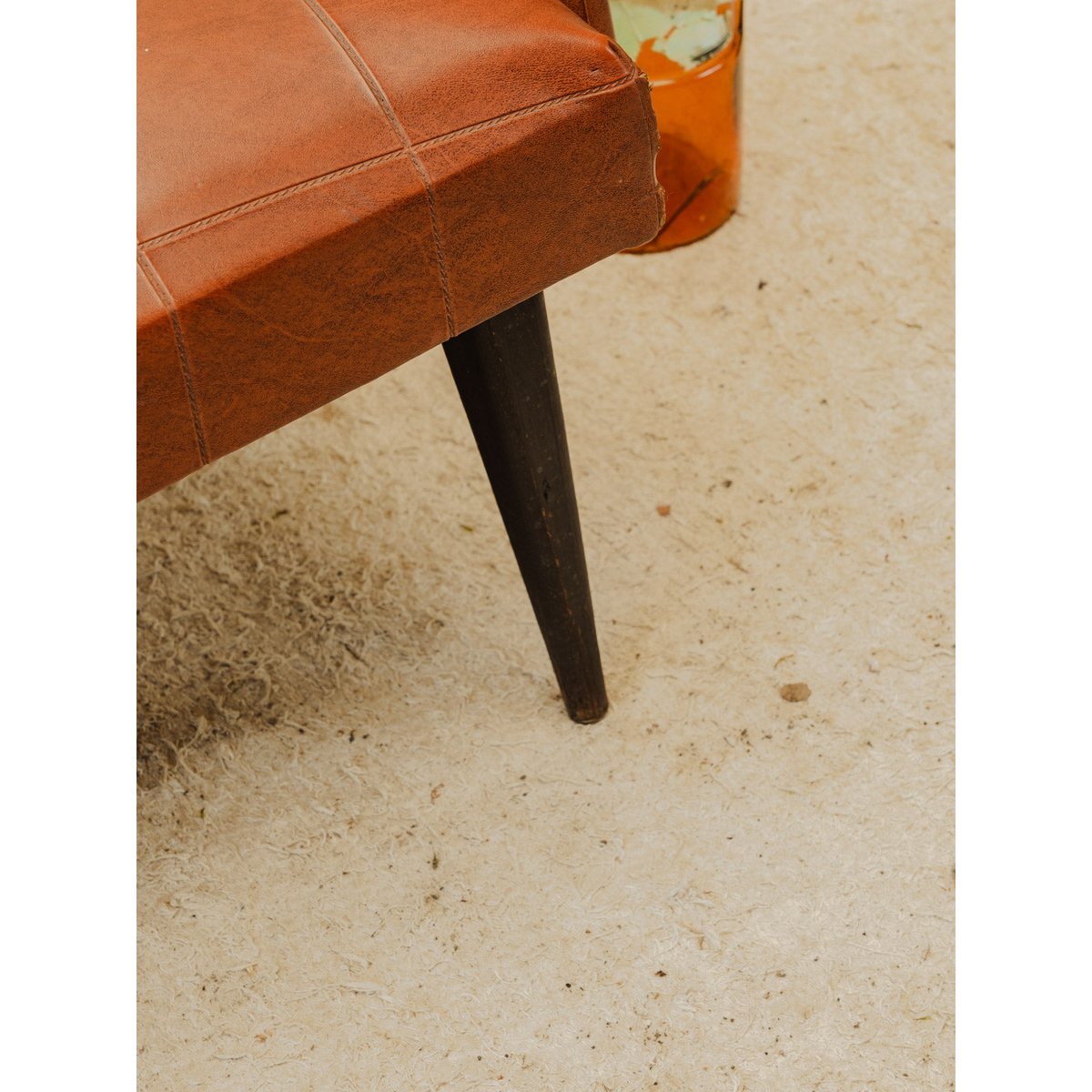 Banquette en cuir marron Clara N°158 - Bon état marron, DEBONGOUT