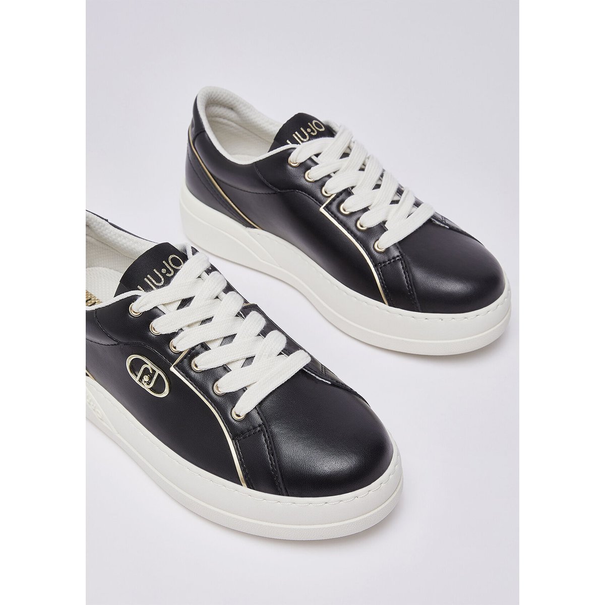 Sneakers en cuir noir, LIU JO