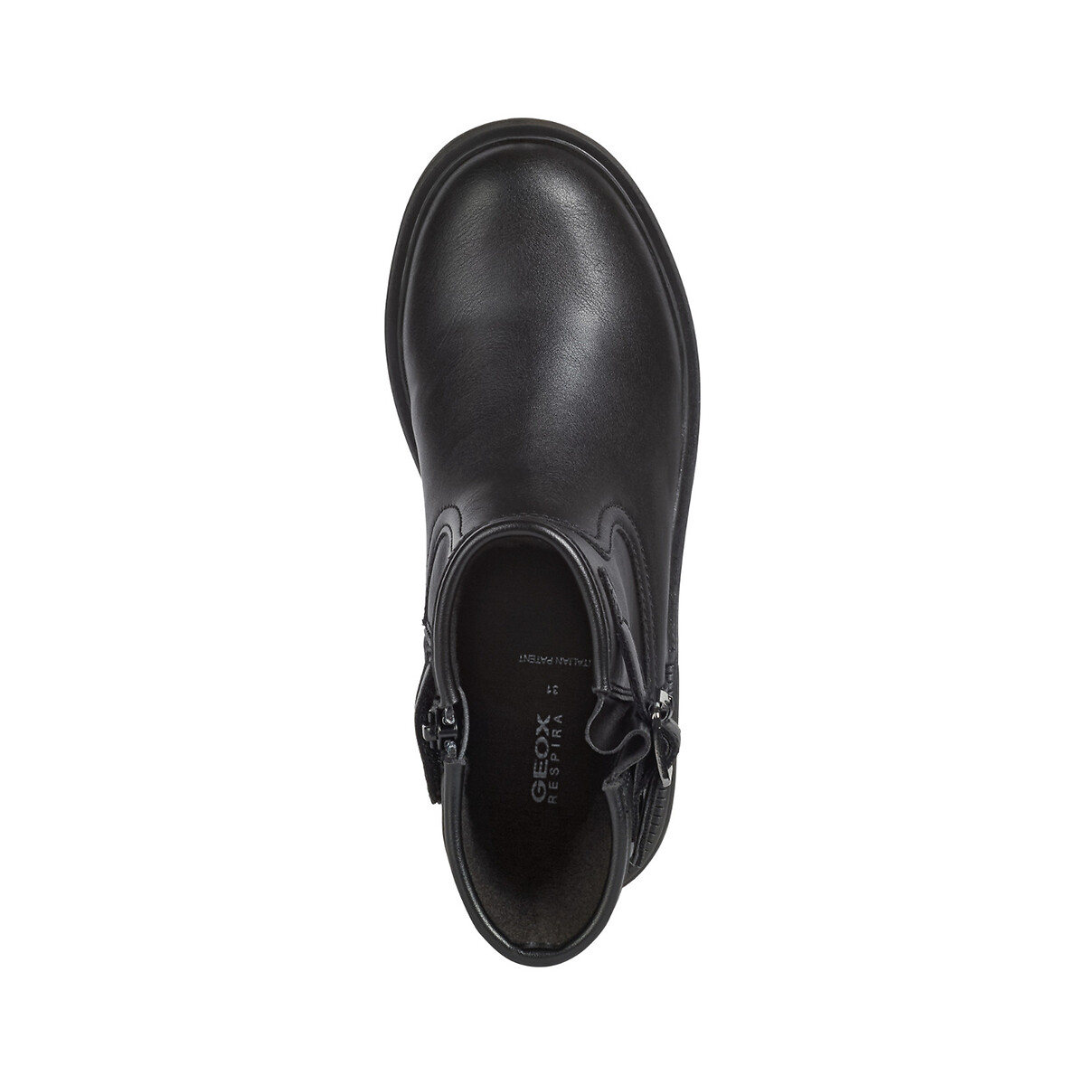 Platte leren bottines, ECLAIR zwart, GEOX