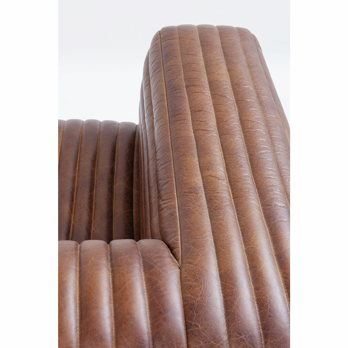 Sofa Malibu 3-places cuir marron, KARE DESIGN