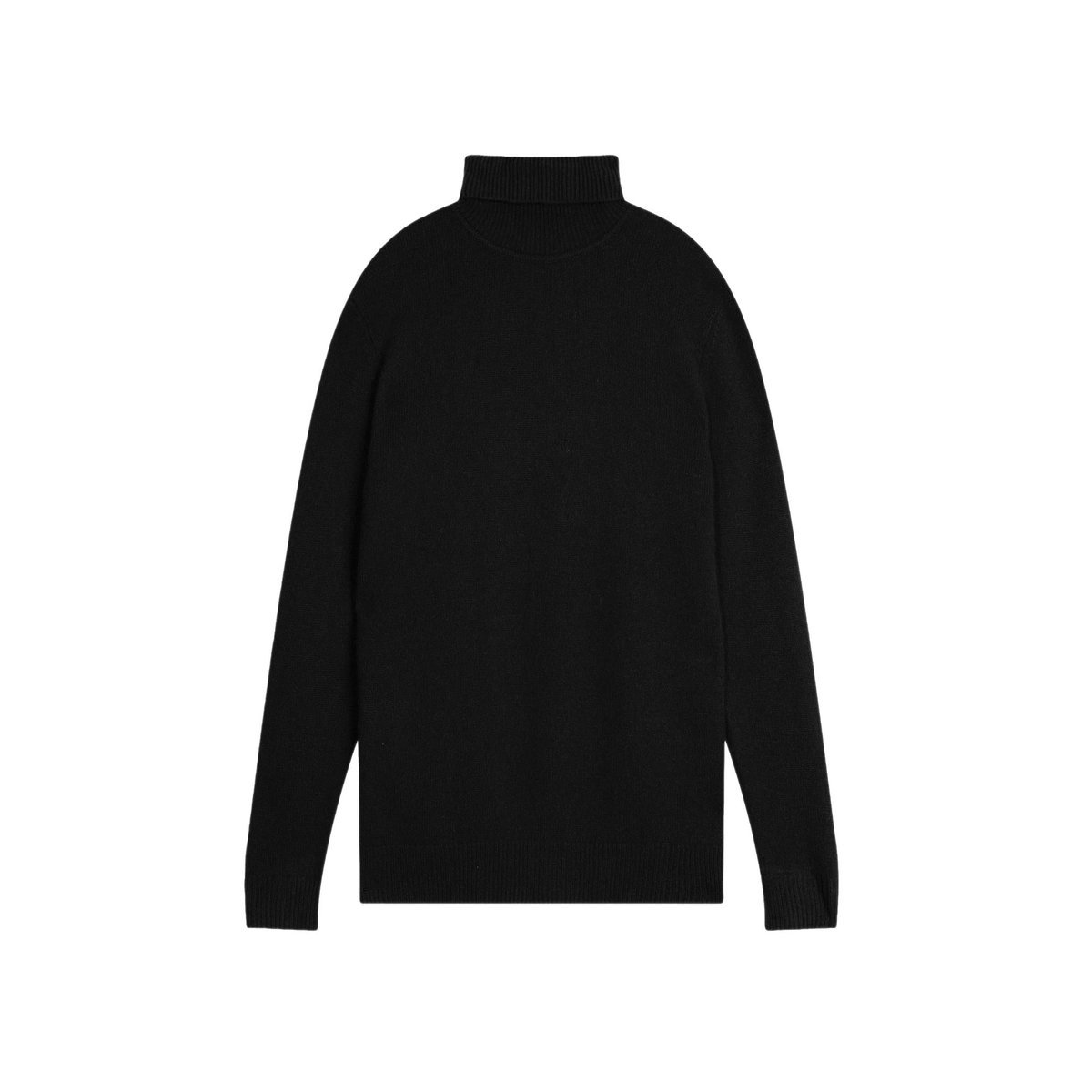 Pull Col Roulé 4 Fils Noir Sacha noir, JUST CASHMERE