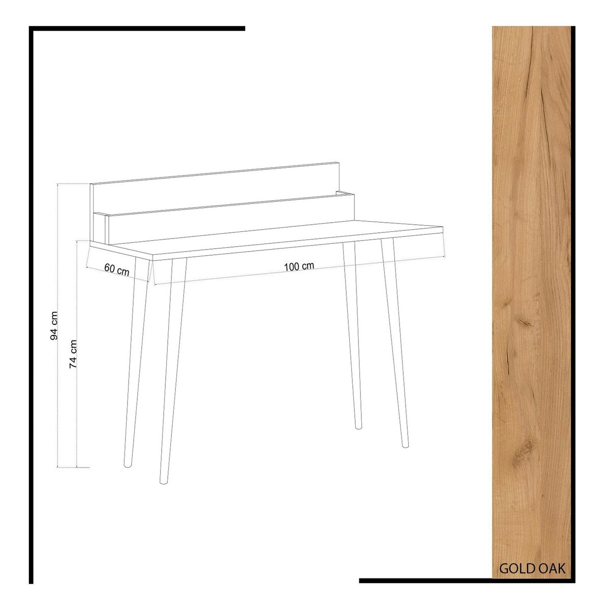 Bureau d'appoint console effet chêne - avec niche MARFA bois naturel, PIER IMPORT