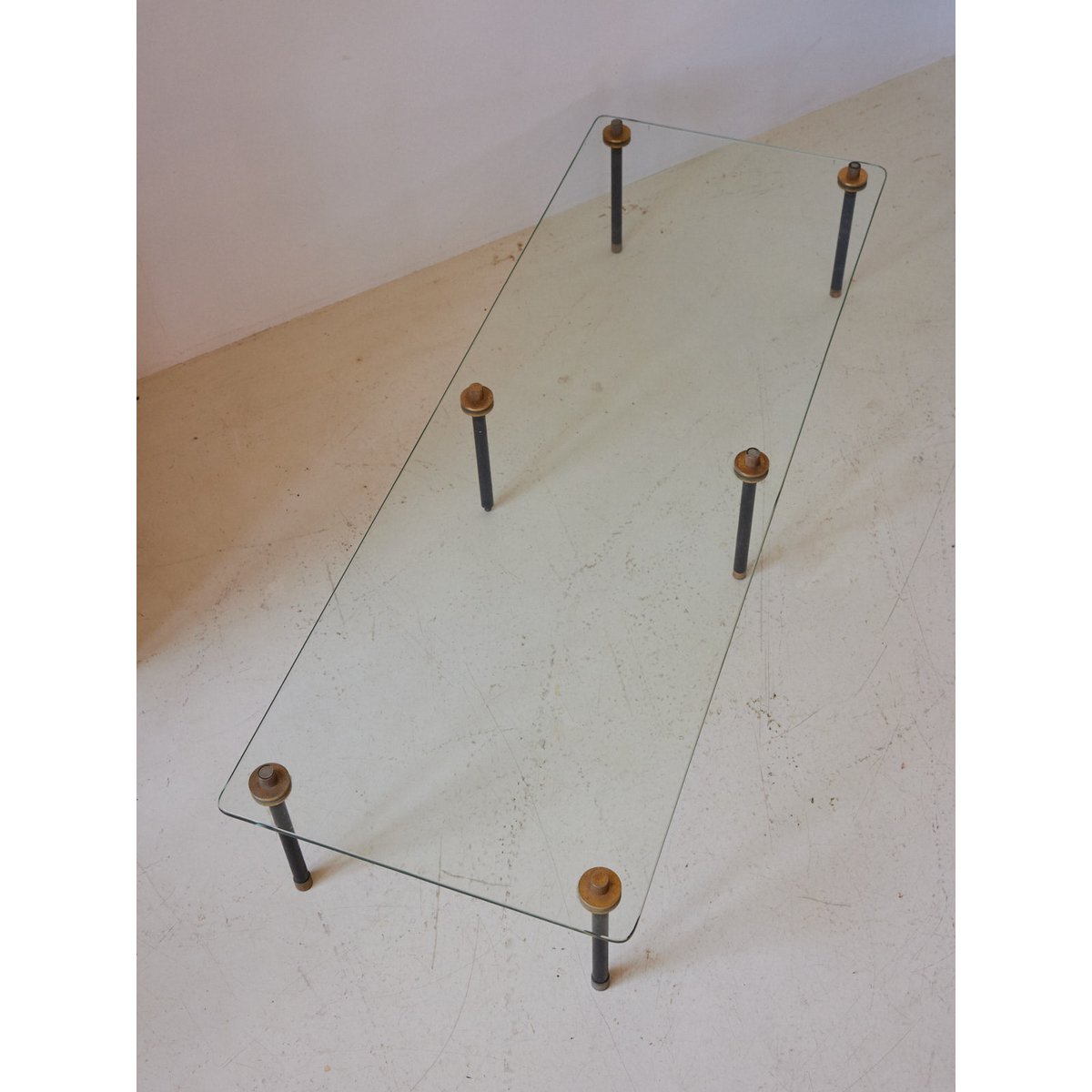 Table basse en verre vintage Donna N°1090 - Bon état transparent, DEBONGOUT