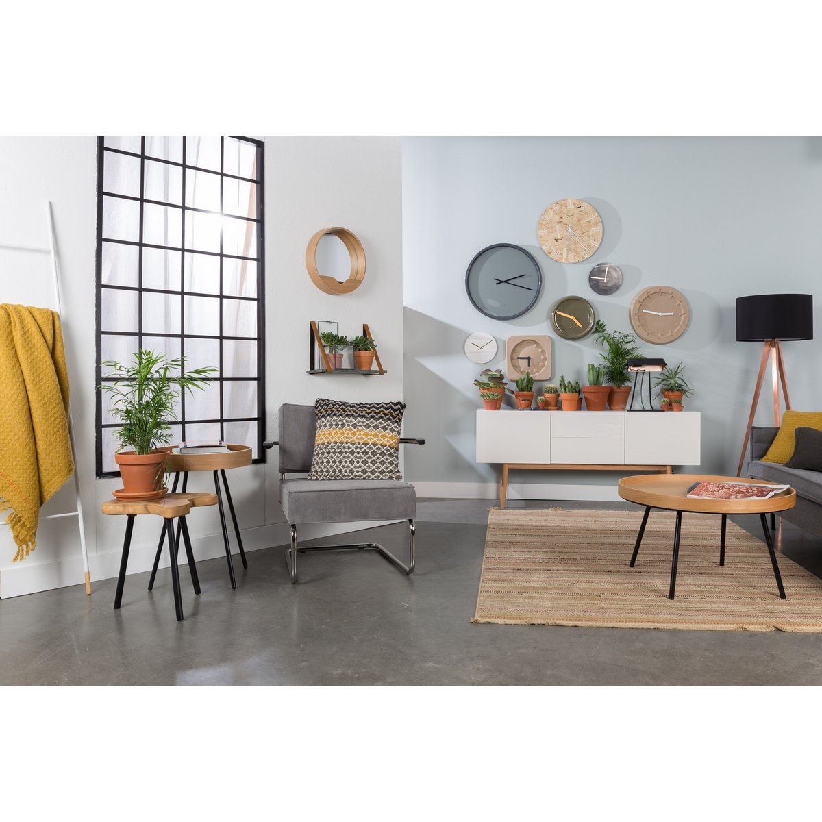 Horloge design MARBRE TIME noir, ZUIVER