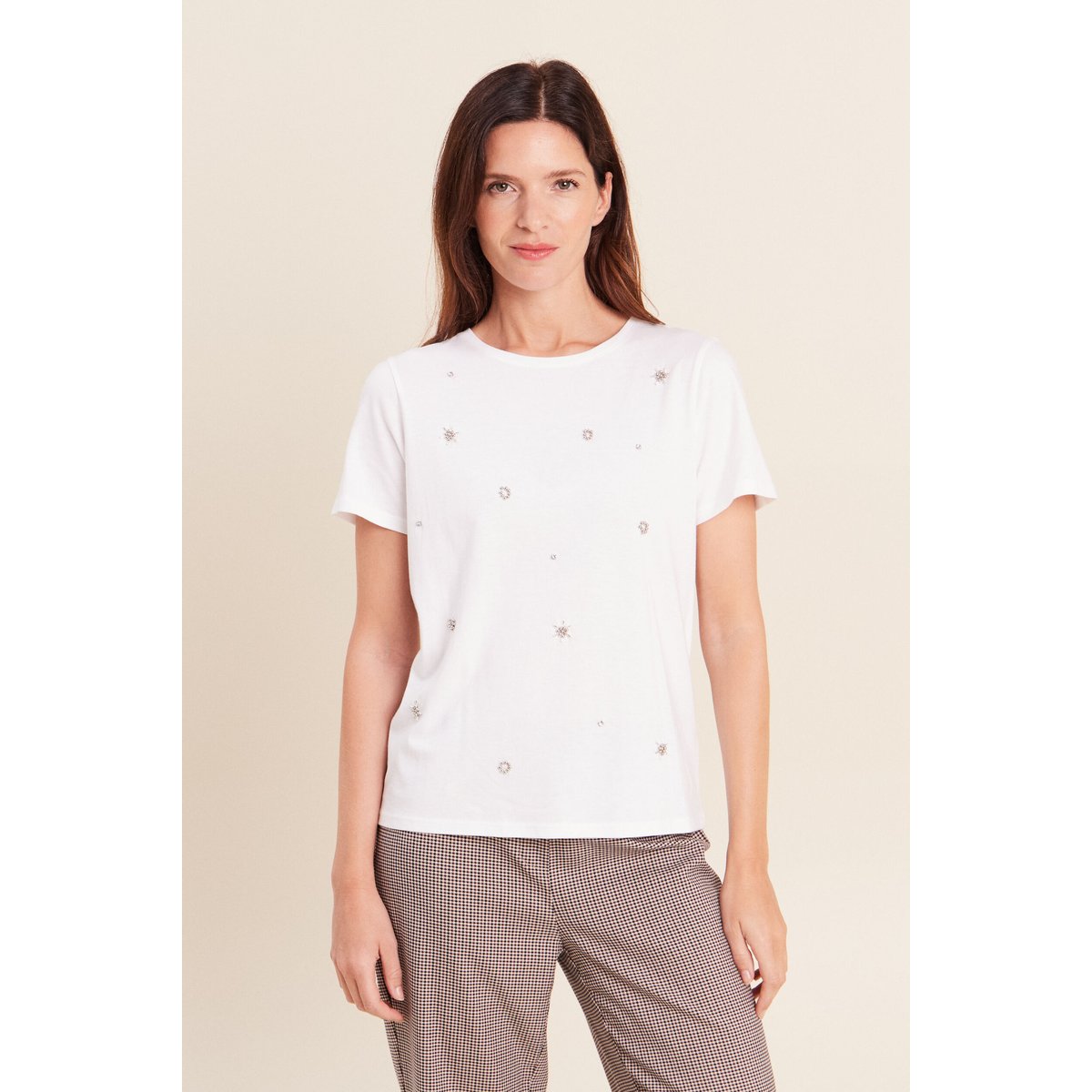 T-shirt col rond manches courtes blanc, BREAL
