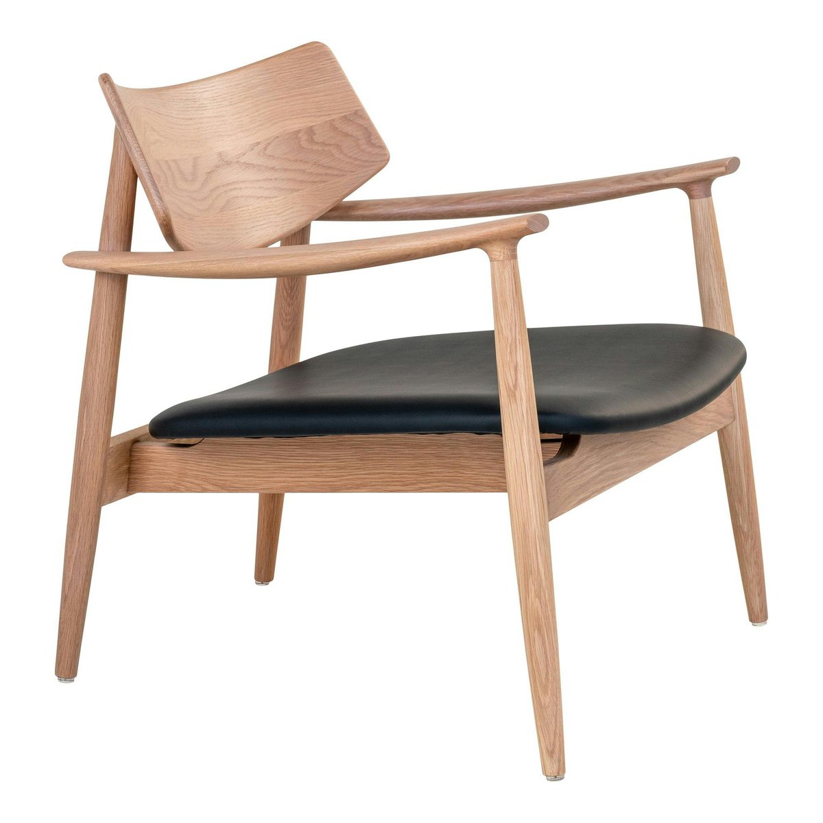 Fauteuil design en chêne avec assise noire BERLIN bois naturel, PIER IMPORT