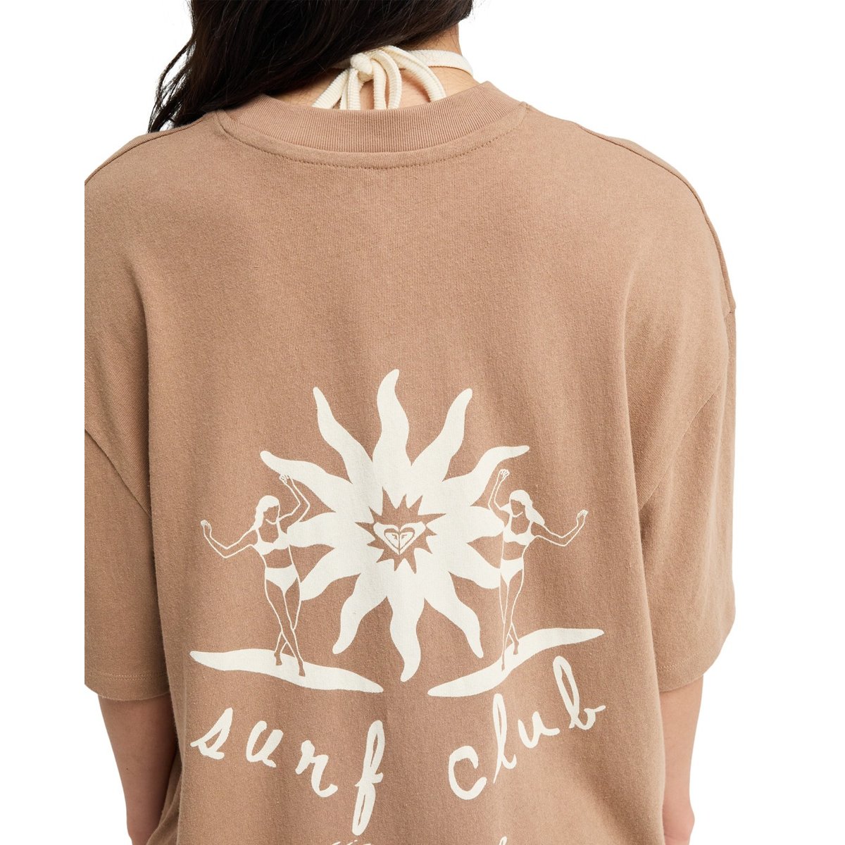 T-Shirt, manches courtes, col rond, Floral. marron brownie, ROXY