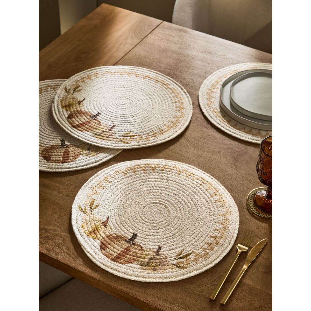 Set de table citrouille automne, lot 4 naturel, NEXT