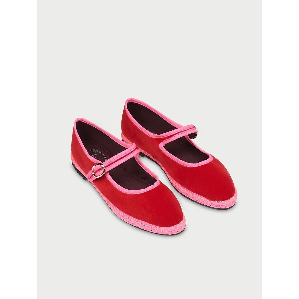Aurélie Velour Mary-Jane Ballet Pumps red/pink, FLABELUS