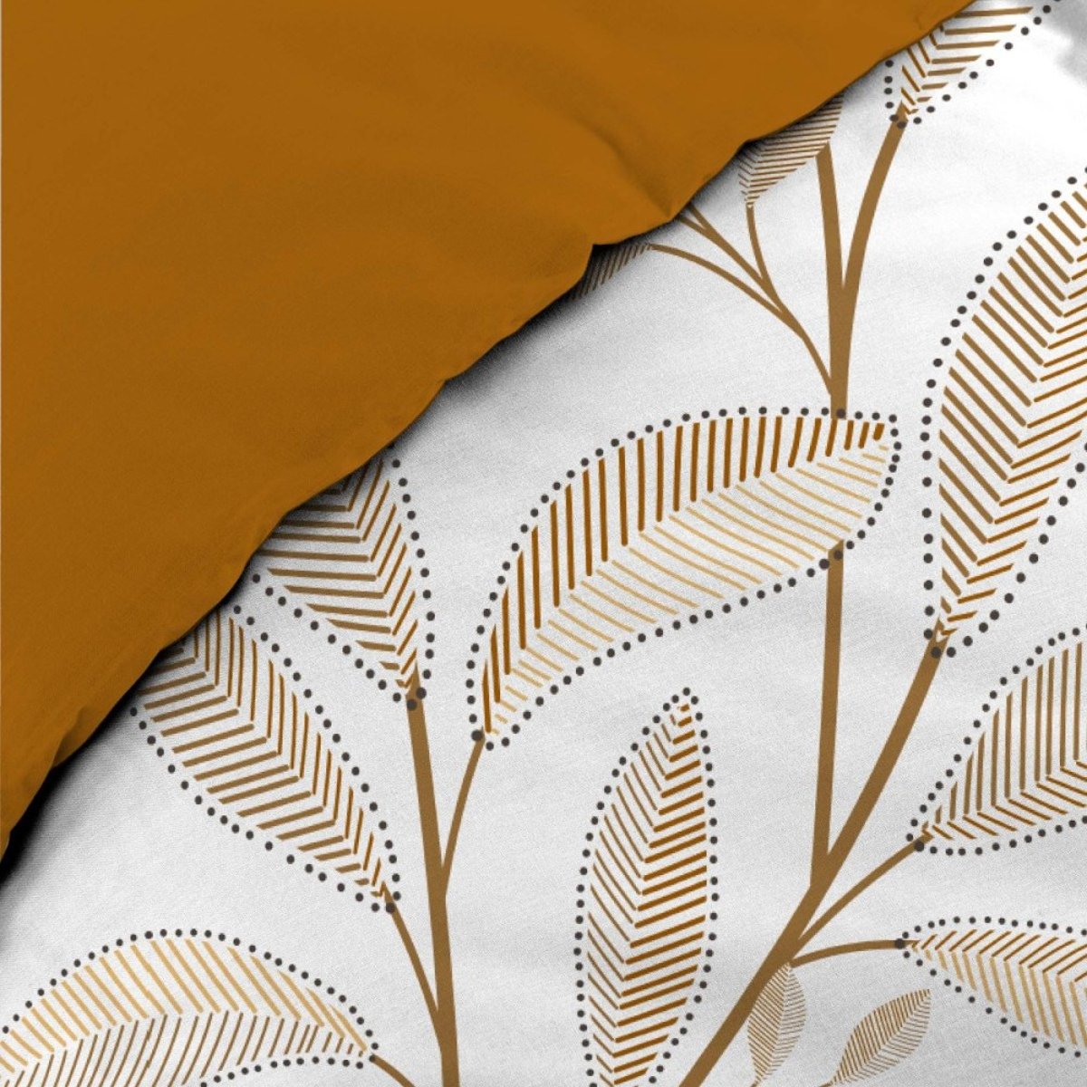 Housse de couette 240x220 + 2 taies 100% coton orange, DECORATIE