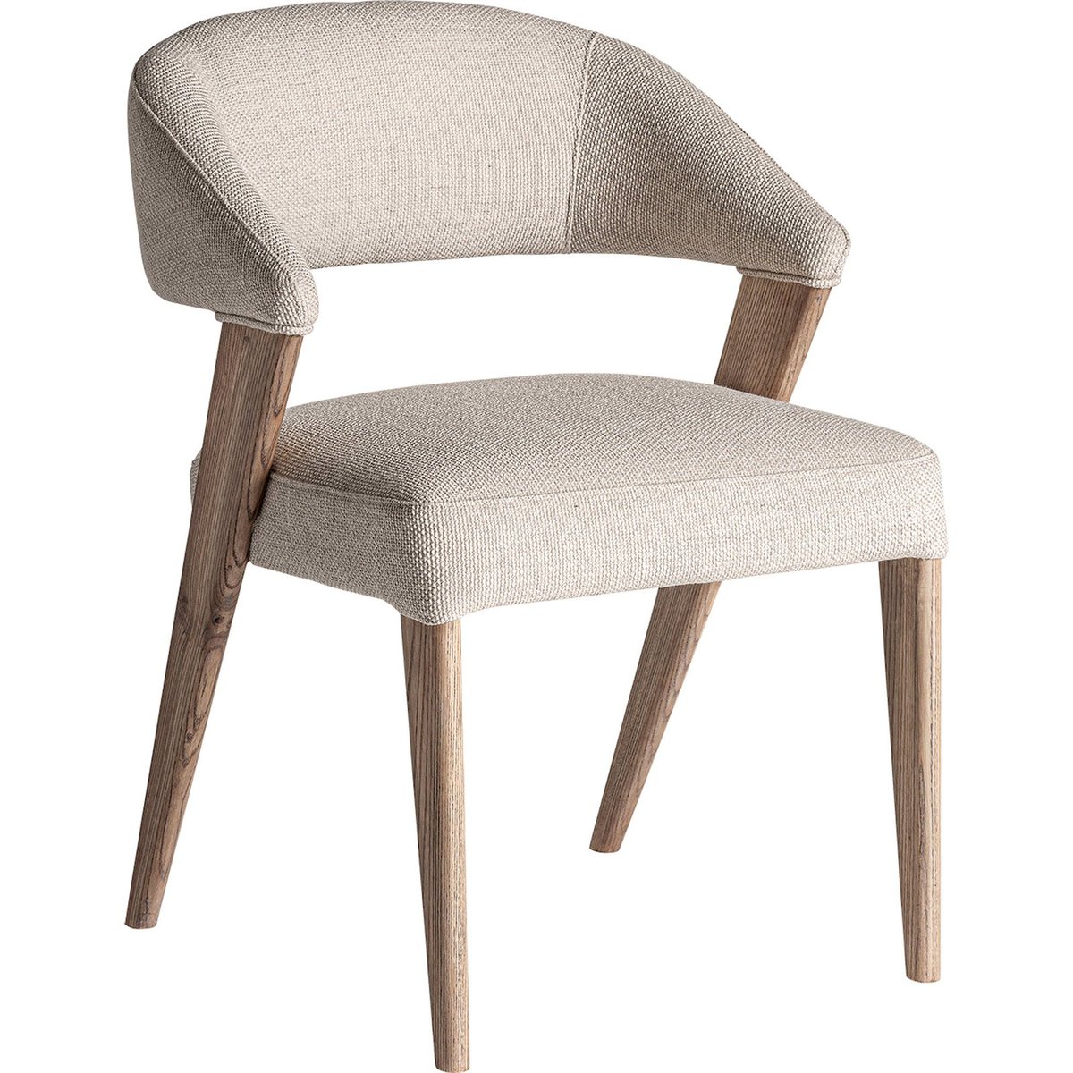 Chaise contemporaine en chêne vieilli brun clair effet vieilli, RECOLLECTION