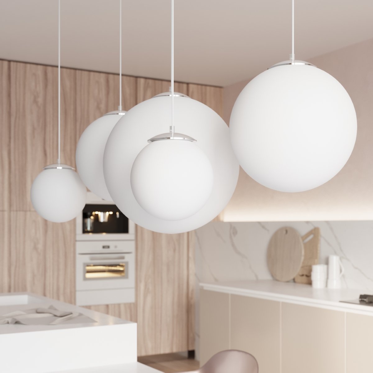 Suspension Acier Blanc/Chromé E27 1 Ugo 40 blanc, EDEN