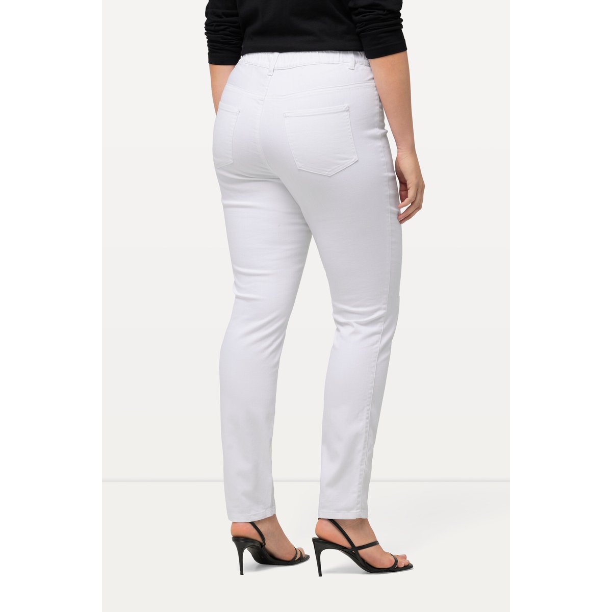 Jean jegging long stretch, coupe slim blanc neige, ULLA POPKEN