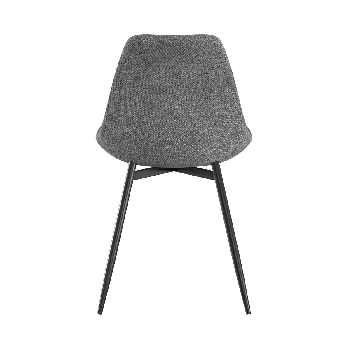 Lot de 2 chaises en tissu chiné et pieds en métal - FILIPI gris foncé chiné, MAISON PAVANE