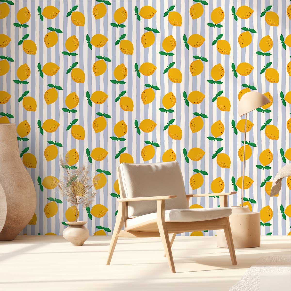 Papier peint citrons frais intissé, HEXOA