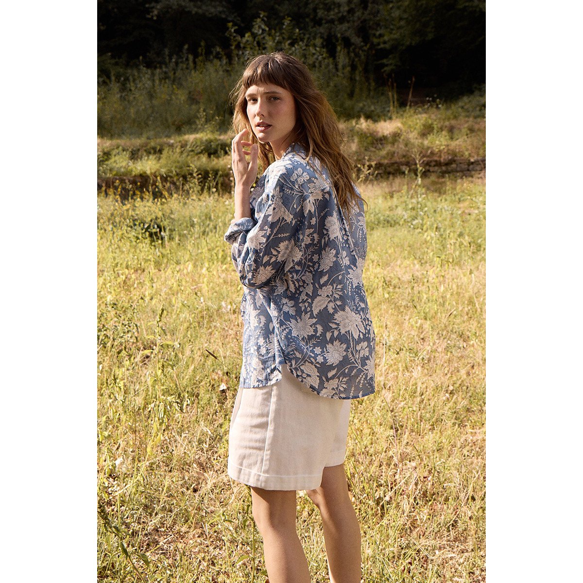 Chemise oversize en coton blue diviya, MOLLY BRACKEN