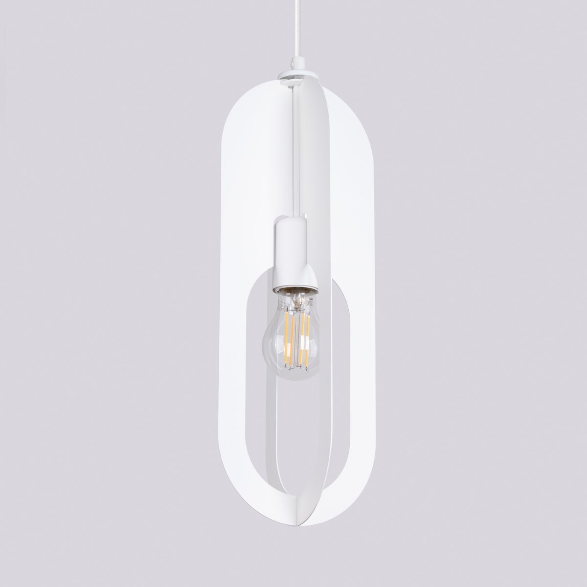Lustre Acier Blanc E27 1 Nicus blanc, EDEN