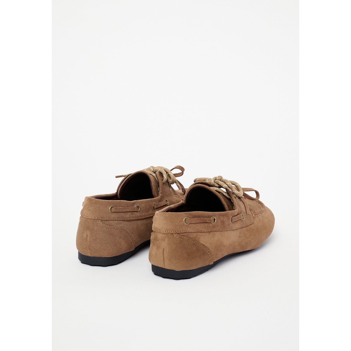 Mocassins bateau en suédine taupe, LOLALIZA