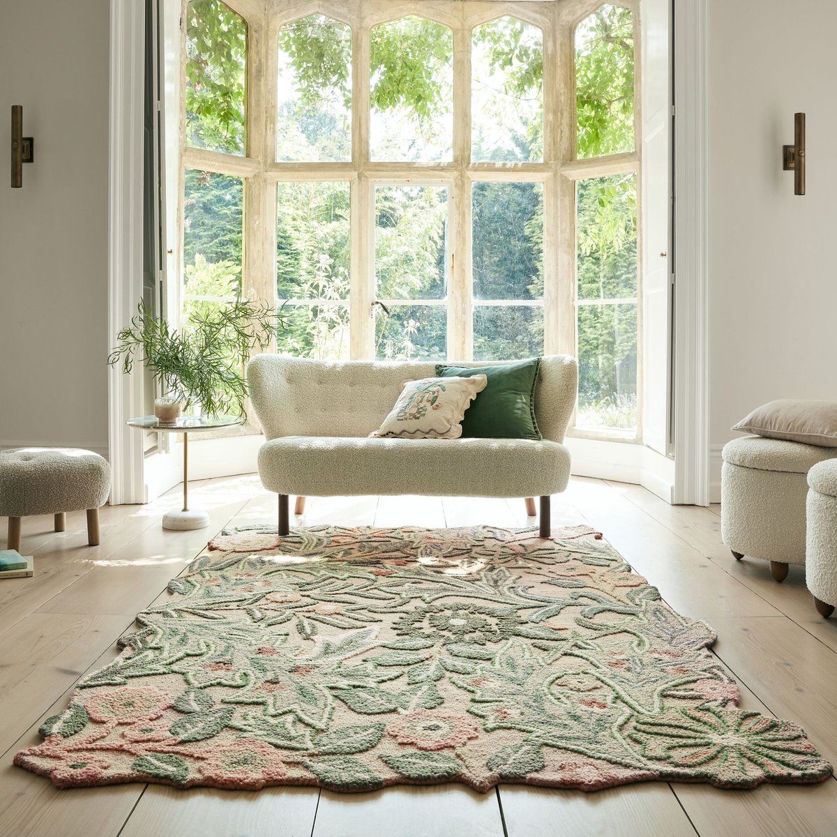 Tapis design en laine BRYONY vert, FLAIR RUGS