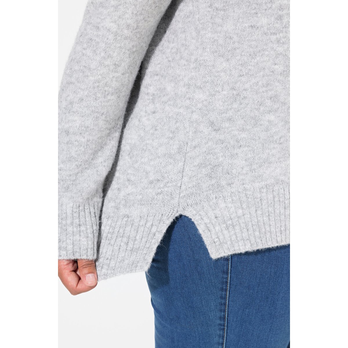Pull rayé oversize gris clair chiné, ULLA POPKEN