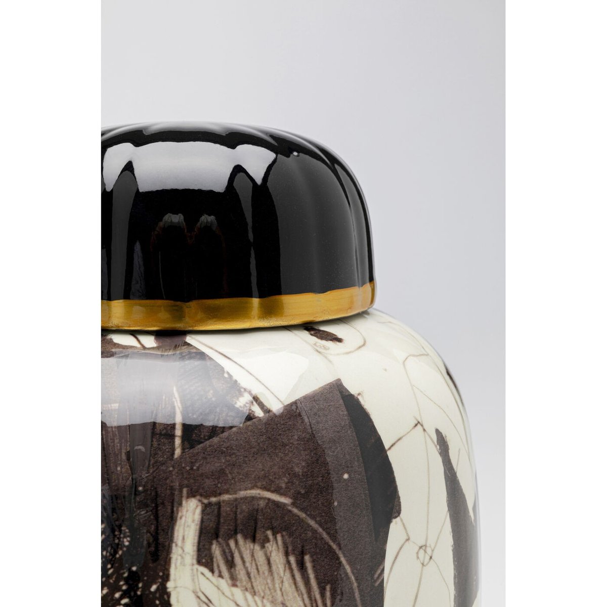 Boîte en porcelaine, LA SPEZIA noir, KARE DESIGN