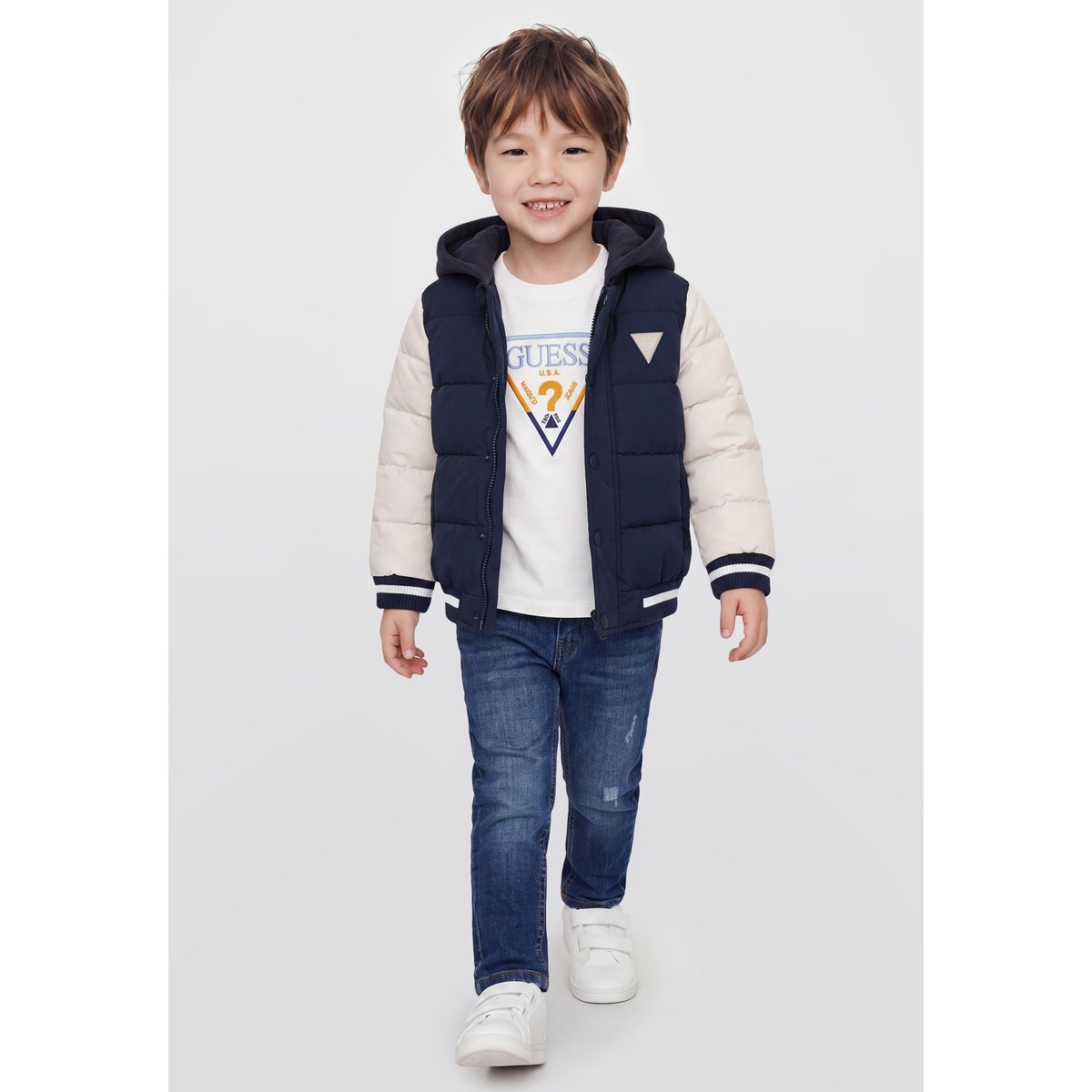 Doudoune À Capuche bleu, GUESS KIDS