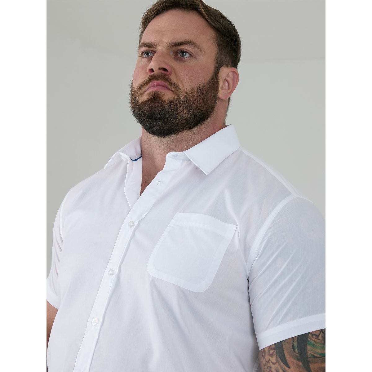 Chemise manches courtes grande taille DELMAR blanc, DUKE