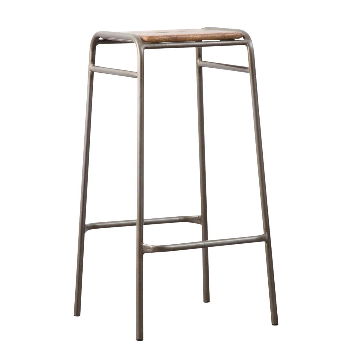 Tabouret de bar en métal MARCUS gris, MADE IN MEUBLES