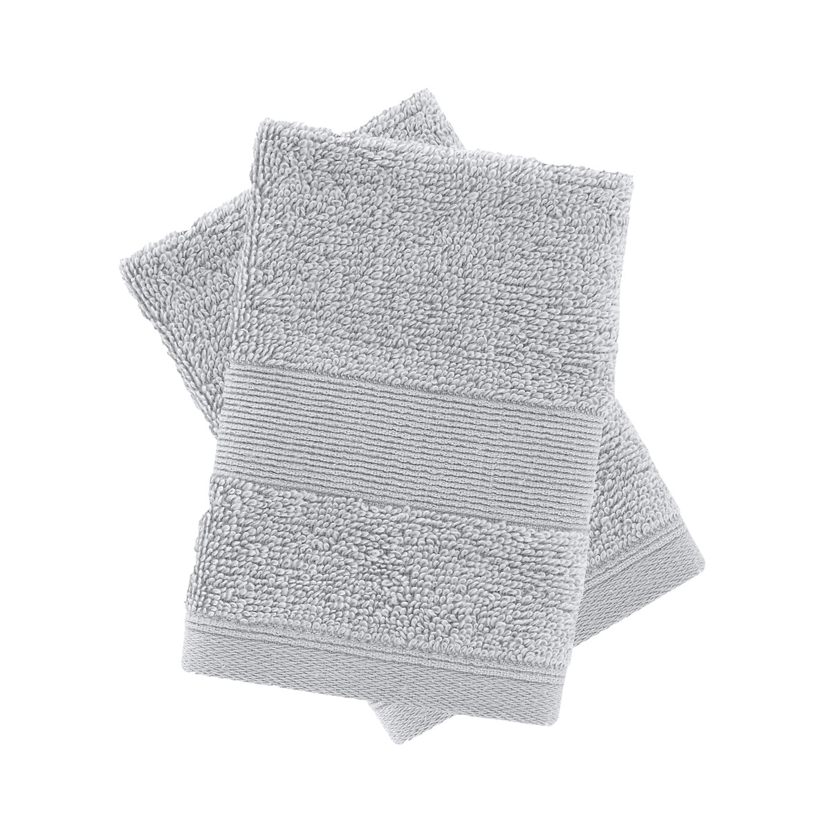 Set of 2 Anti-Bacterial Face Cloths silver grey, CATHERINE LANSFIELD