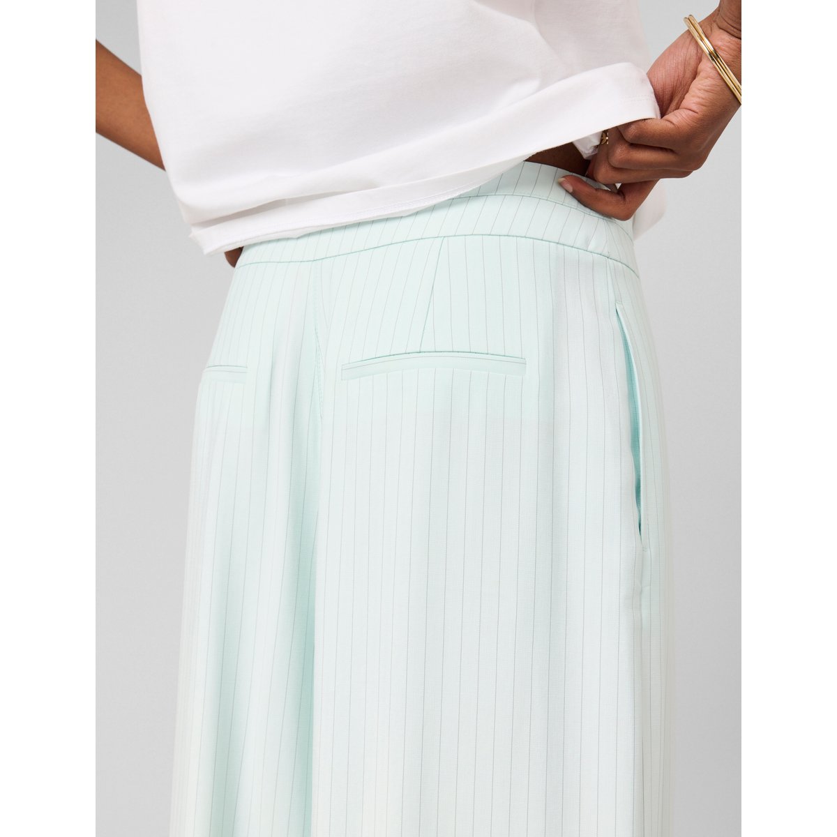 Pantalon fluide ceinture asymétrique menthe, BZB