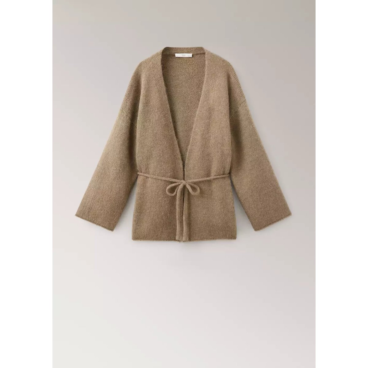 Cardigan laine mélangée marron, MANGO