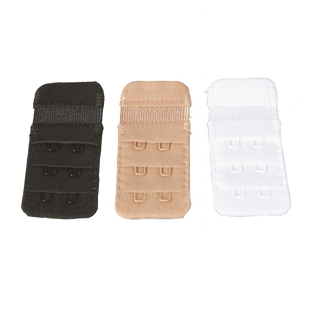Lote de 3 extensores de soutien com colchetes branco + bege + preto, MAGIC BODYFASHION